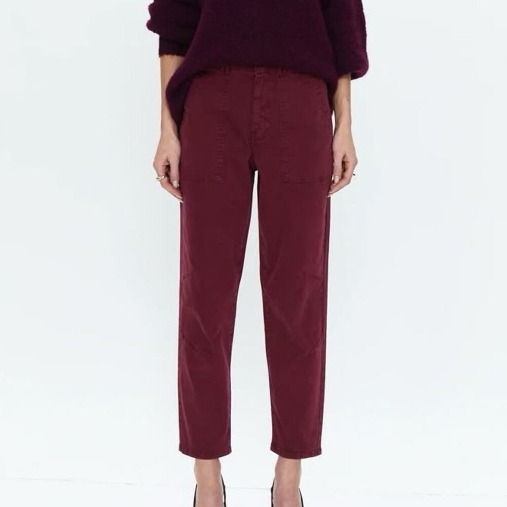 Pistola Pamela High Rise Straight Trouser Bordeaux Red 25